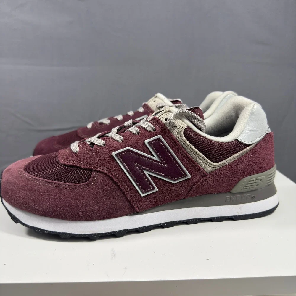 New Balance 574 Classic Mens Size 8.5 Burgundy Suede Mesh Low Top ML574EVM